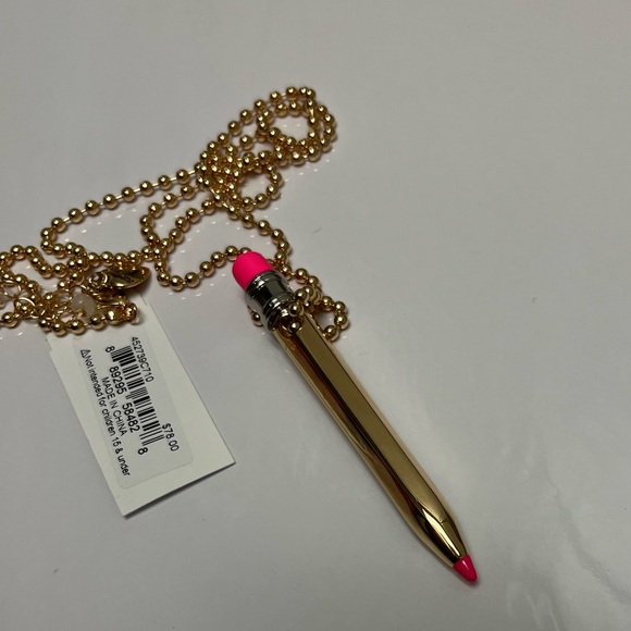 NWT ⚜️✏️⚜️Betsey Johnson pencil pendant long - Picture 6 of 8